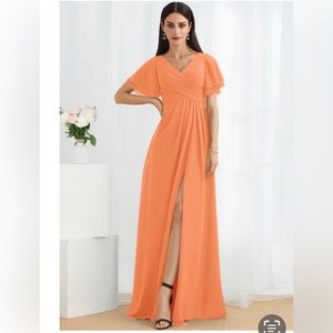 Orange Chiffon bridesmaid dress size 14